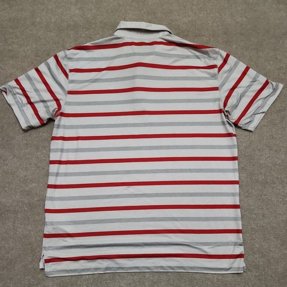 CALLAWAY OPTI-DRI GOLF Polo Shirt Mens L Gray Red Striped Moisture Wicking - Picture 6 of 7
